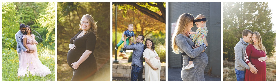 maternity session images, Pregnant couple, pregnant mother in black dress, pregnant couple with toddler son, pregnant mother with toddler daughter, pregnant couple in front of tree