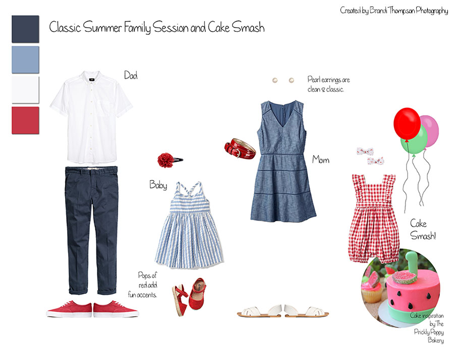 what to wear summer family session, watermelon cake smash inspiration