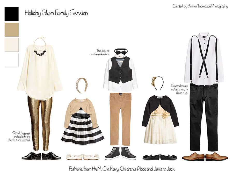 plano family photographer, what to wear for a holiday family session, glam gold and black