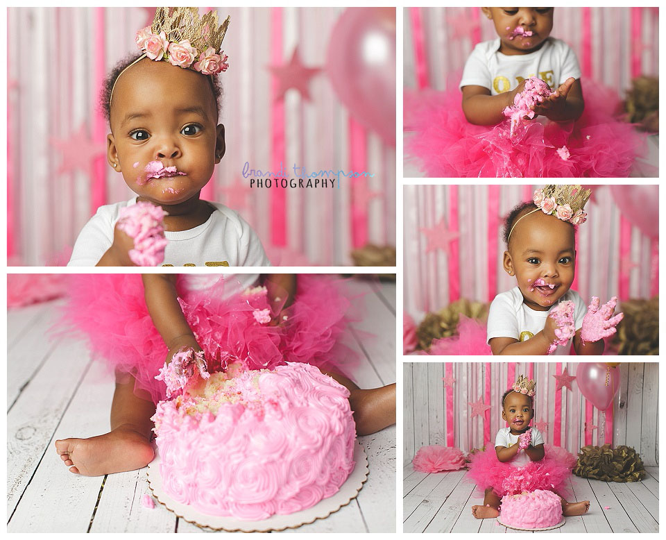 plano cake smash photographer, pink cake smash