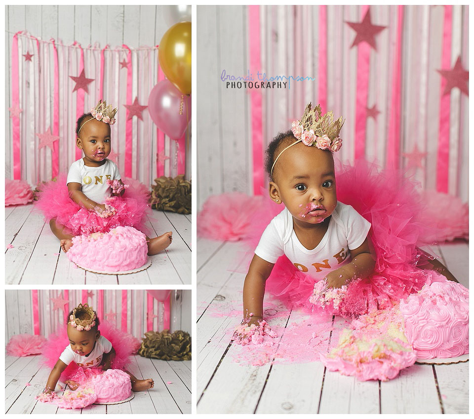 plano cake smash photographer, pink cake smash