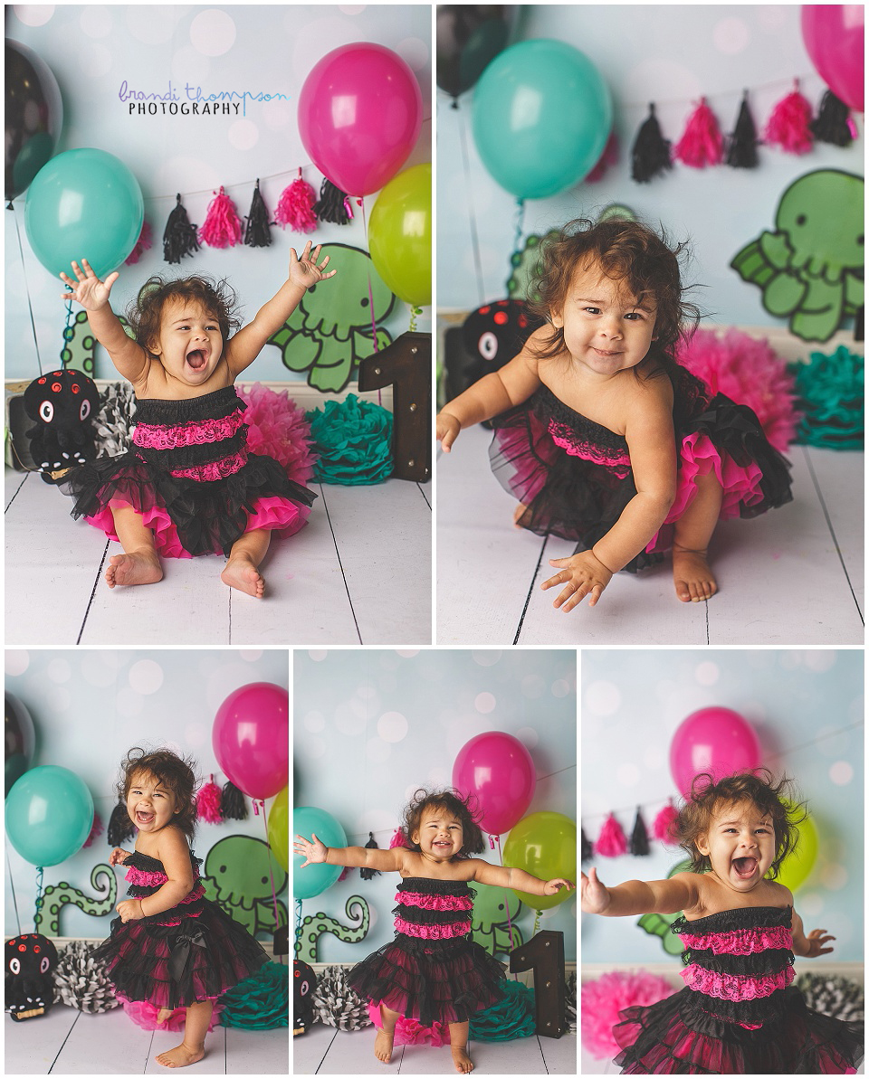 plano cake smash photography in a plano, tx photography studio, cthulu cake smash