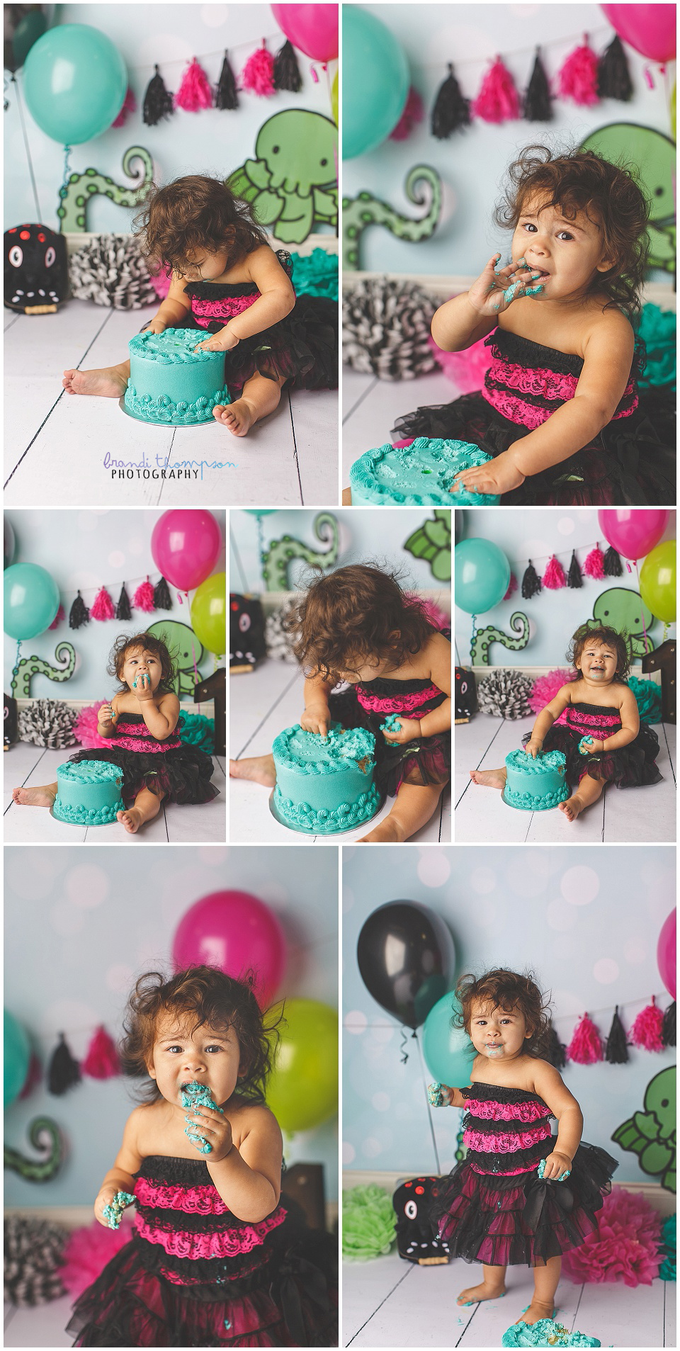 plano cake smash photography in a plano, tx photography studio, cthulu cake smash