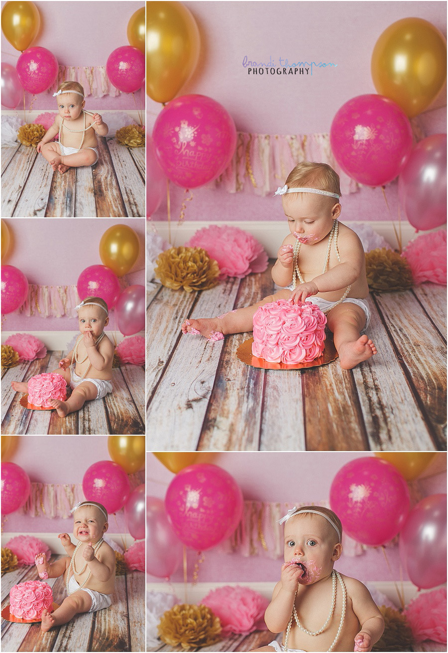 plano first birthday cake smash photography in studio