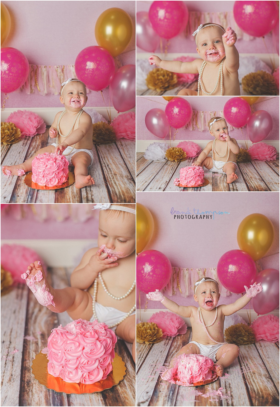 plano first birthday cake smash photography in studio