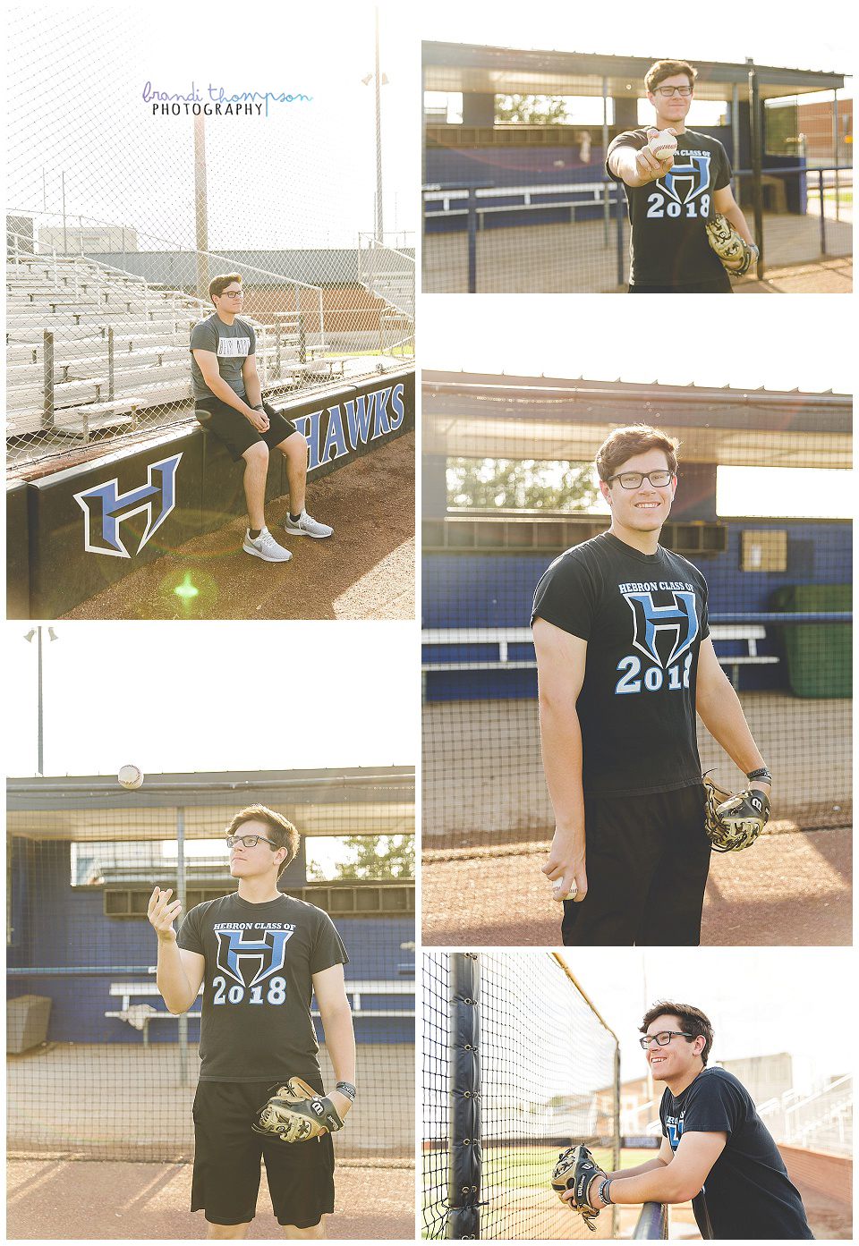 outdoor senior session at a carrollton baseball field with senior boy