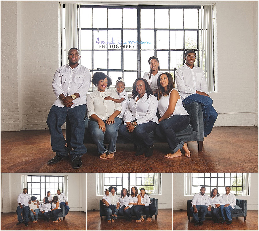 large family session in downtown Dallas studio