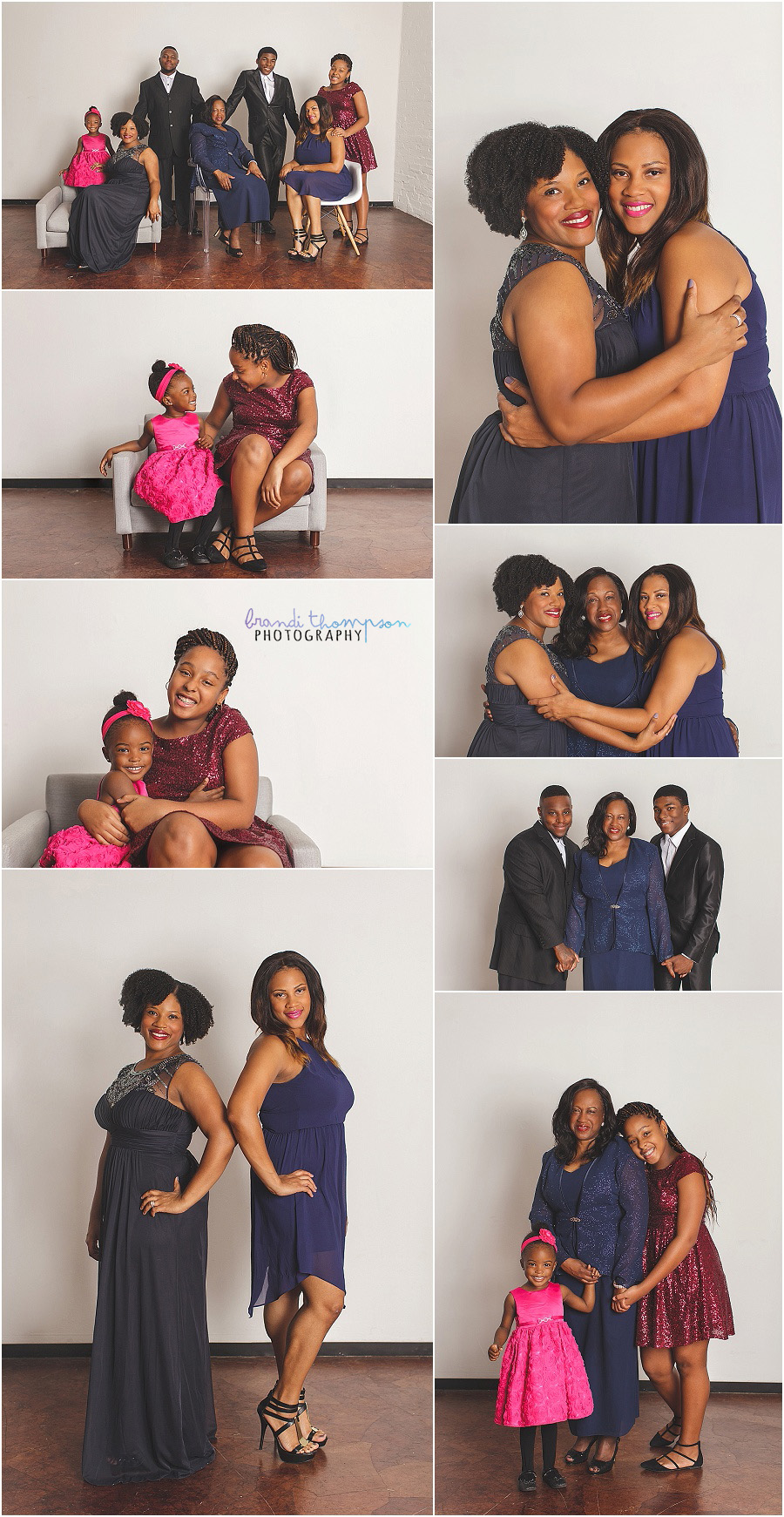 large family session in downtown Dallas studio