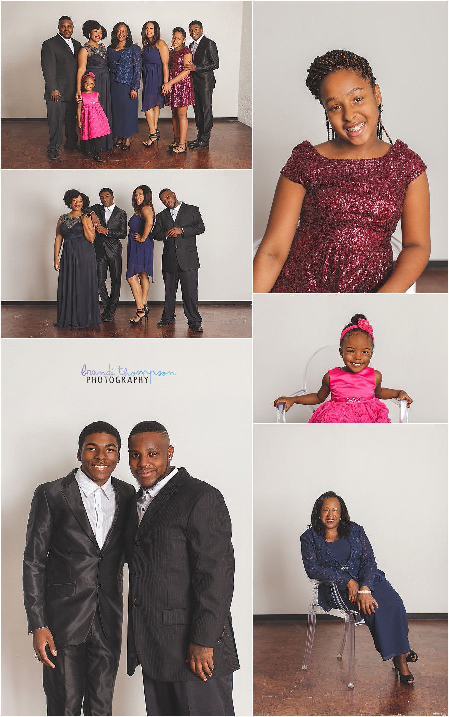 large family session in downtown Dallas studio