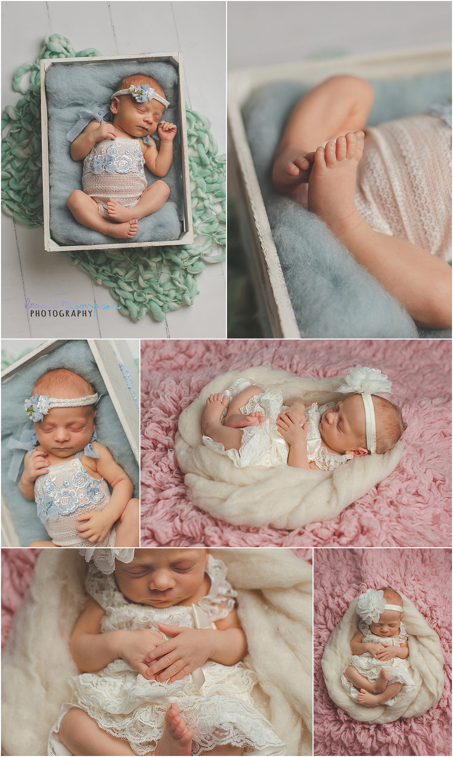 Plano studio newborn photography, newborn with props