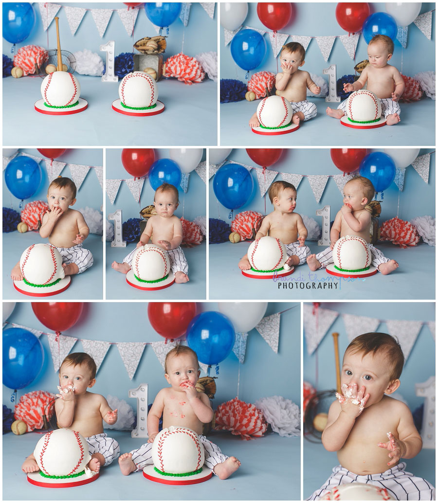 plano 1st birthday cake smash in studio, twin cake smash