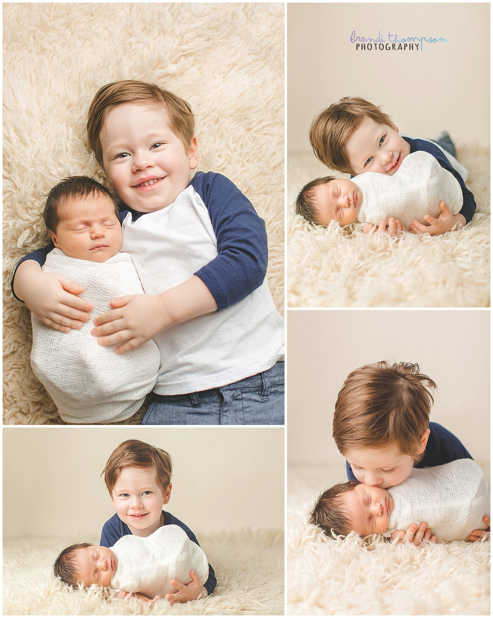 plano newborn photography, big brother with baby sister, pastel newborn photography