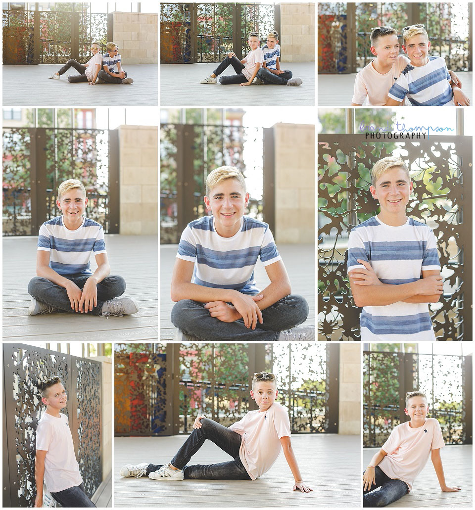 plano twin teen boy session in downtown plano