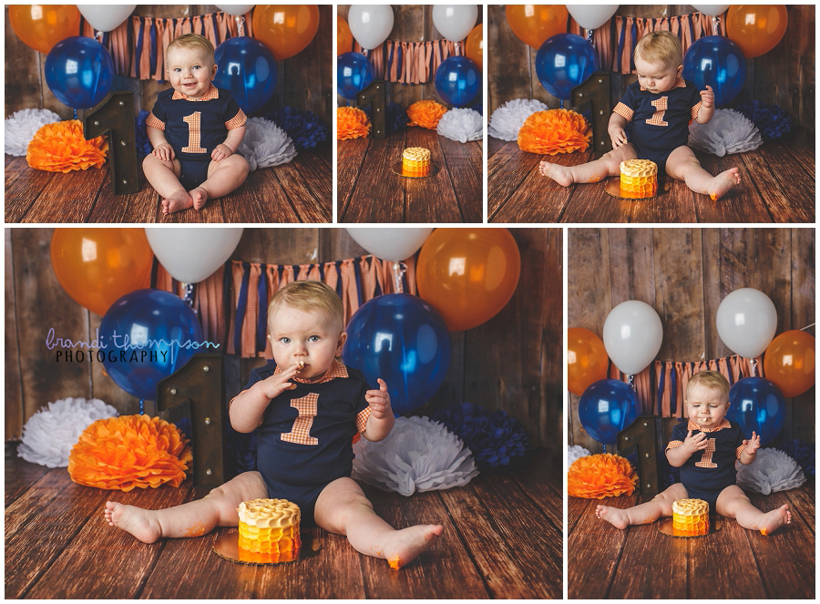cake smash first birthday session in plano photography studio