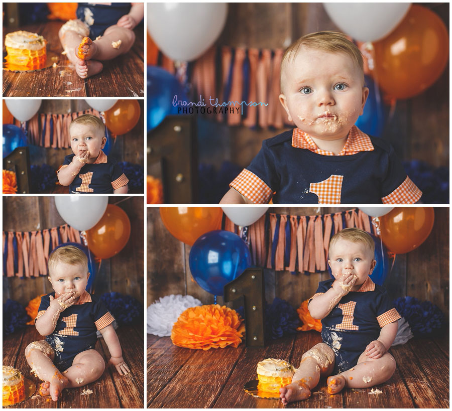 cake smash first birthday session in plano photography studio