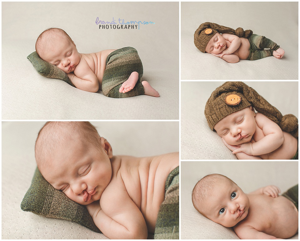 newborn baby boy in plano photography studio