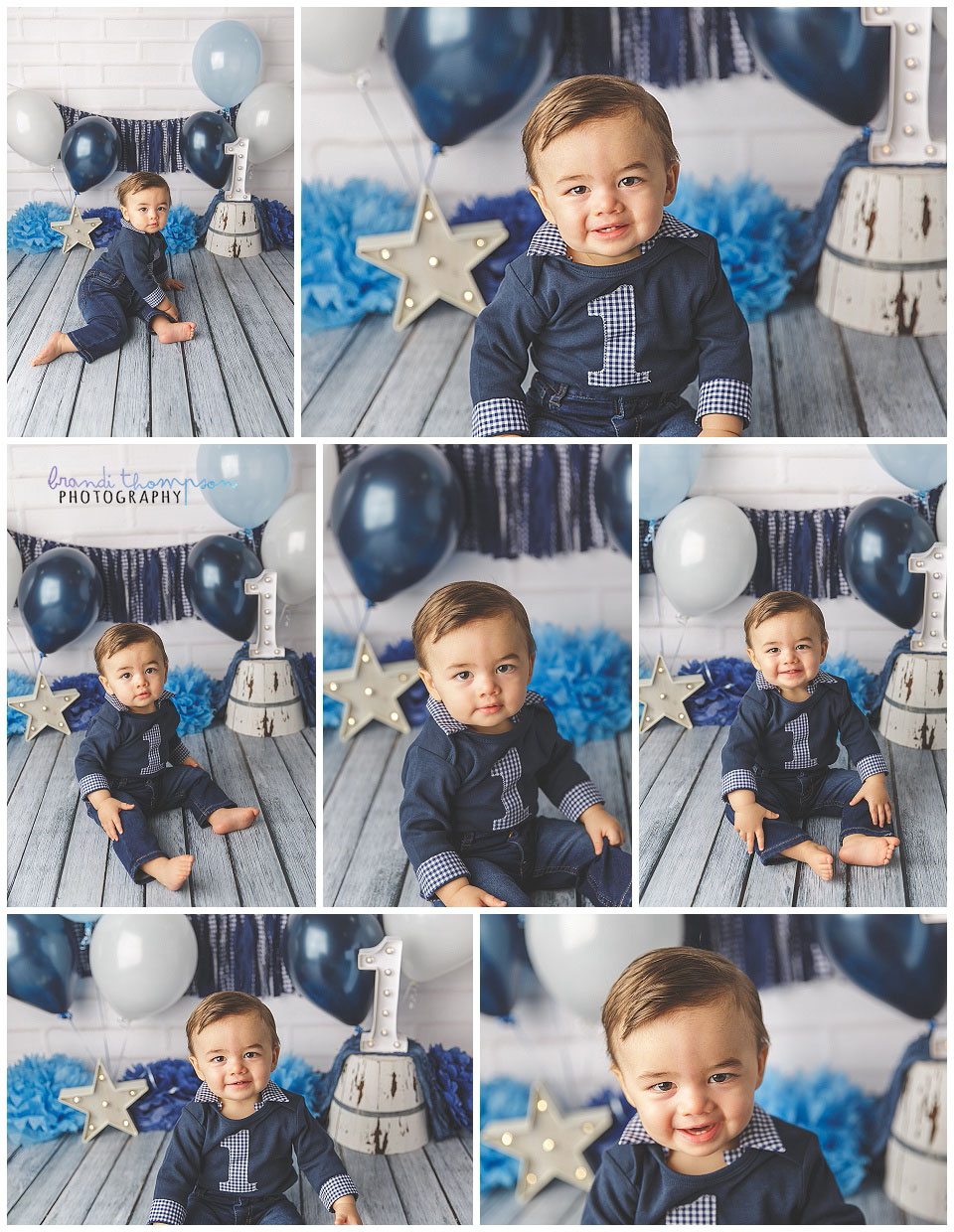 navy, blue and white preppy baby boy cake smash in plano, tx studio