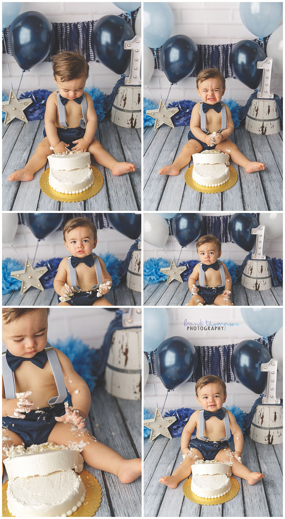 navy, blue and white preppy baby boy cake smash in plano, tx studio