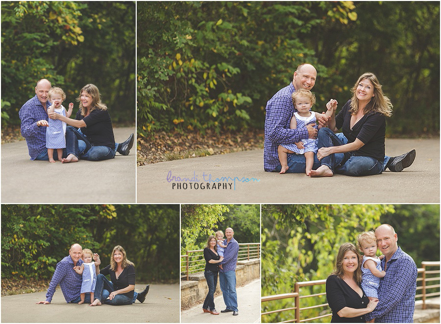 plano family portraits at arbor hills nature preserve with one year old baby