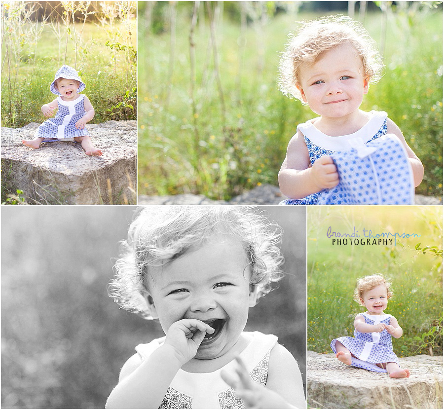 plano family portraits at arbor hills nature preserve with one year old baby