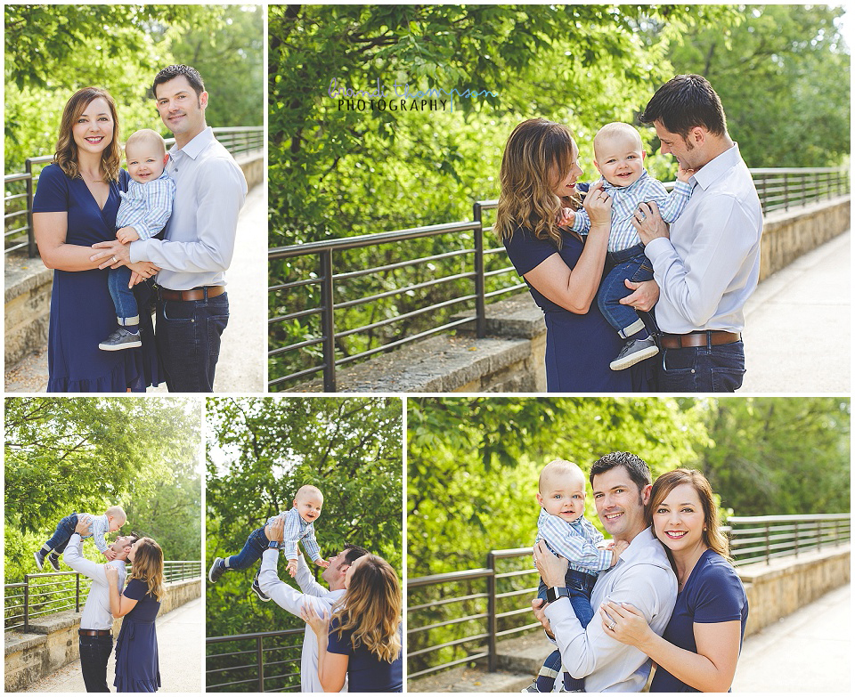 outdoor family photos at arbor hills nature preserve in plano, tx with a one year old baby boy