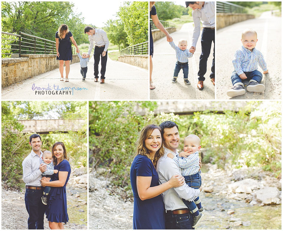 outdoor family photos at arbor hills nature preserve in plano, tx with a one year old baby boy