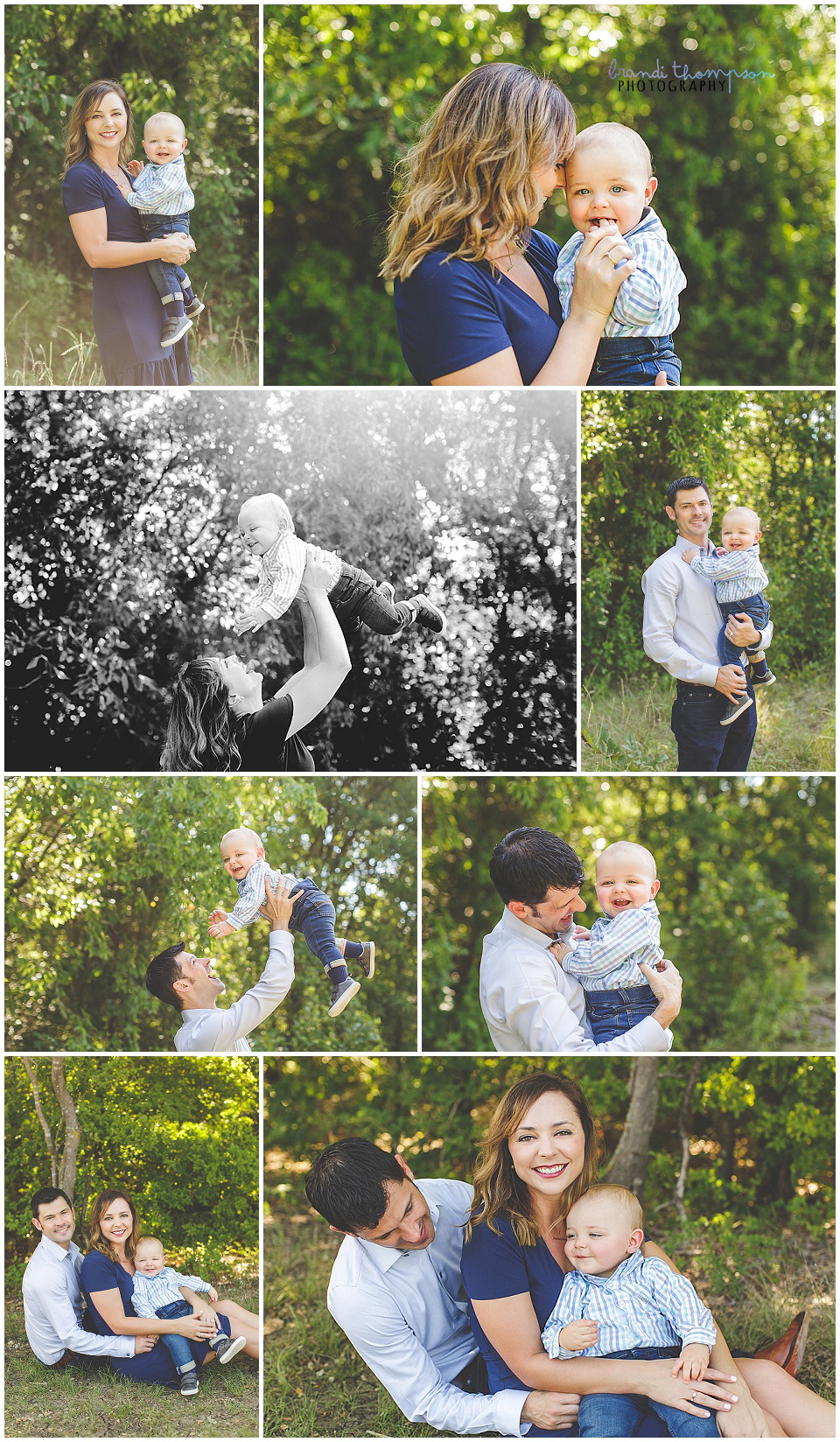 outdoor family photos at arbor hills nature preserve in plano, tx with a one year old baby boy