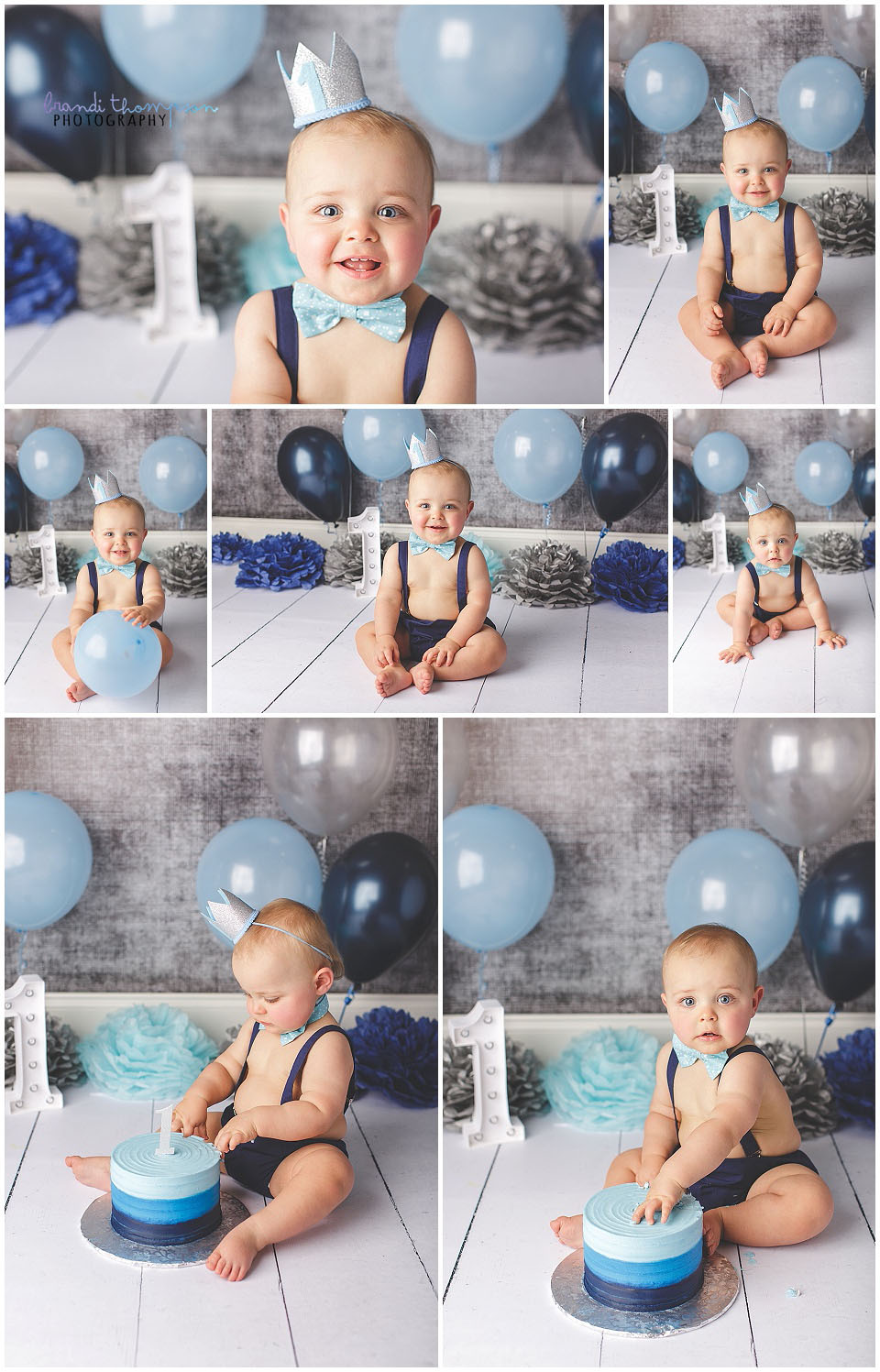 cake smash session in studio in plano, tx with a one year old baby boy