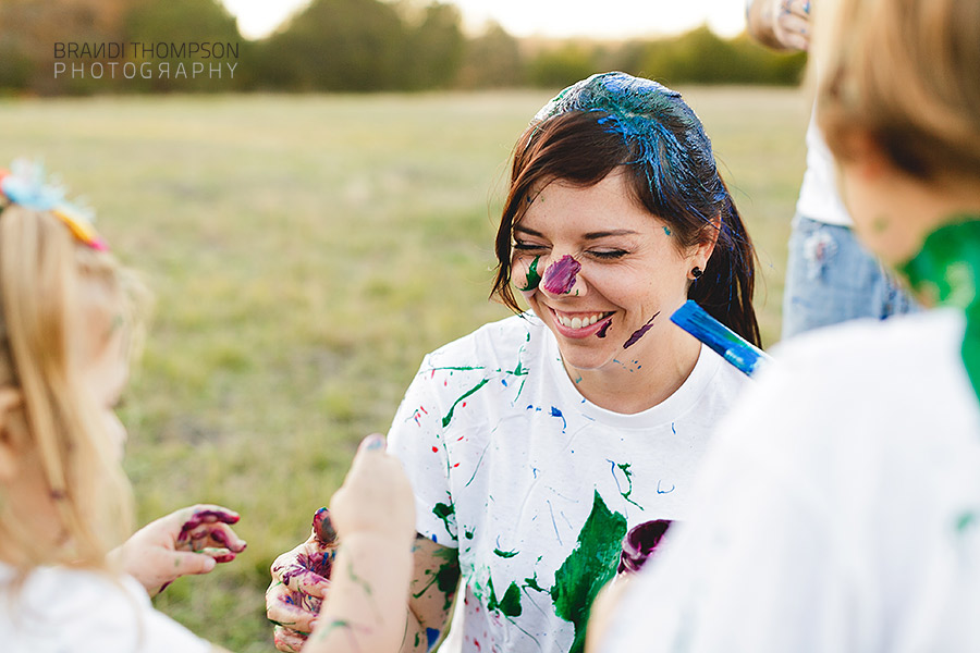 paint fight family photos