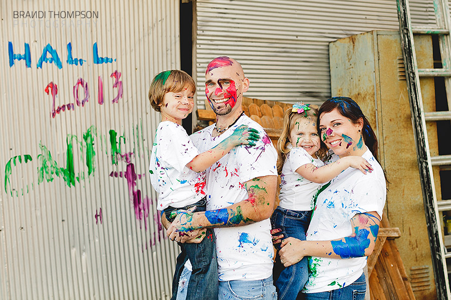 paint fight family photos