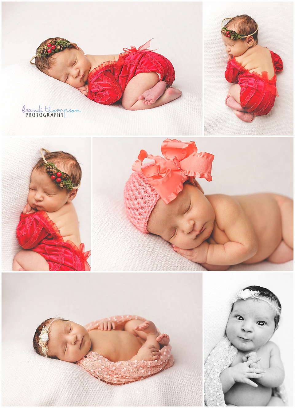 newborn baby girl winter and Christmas themed newborn photos in plano, tx studio