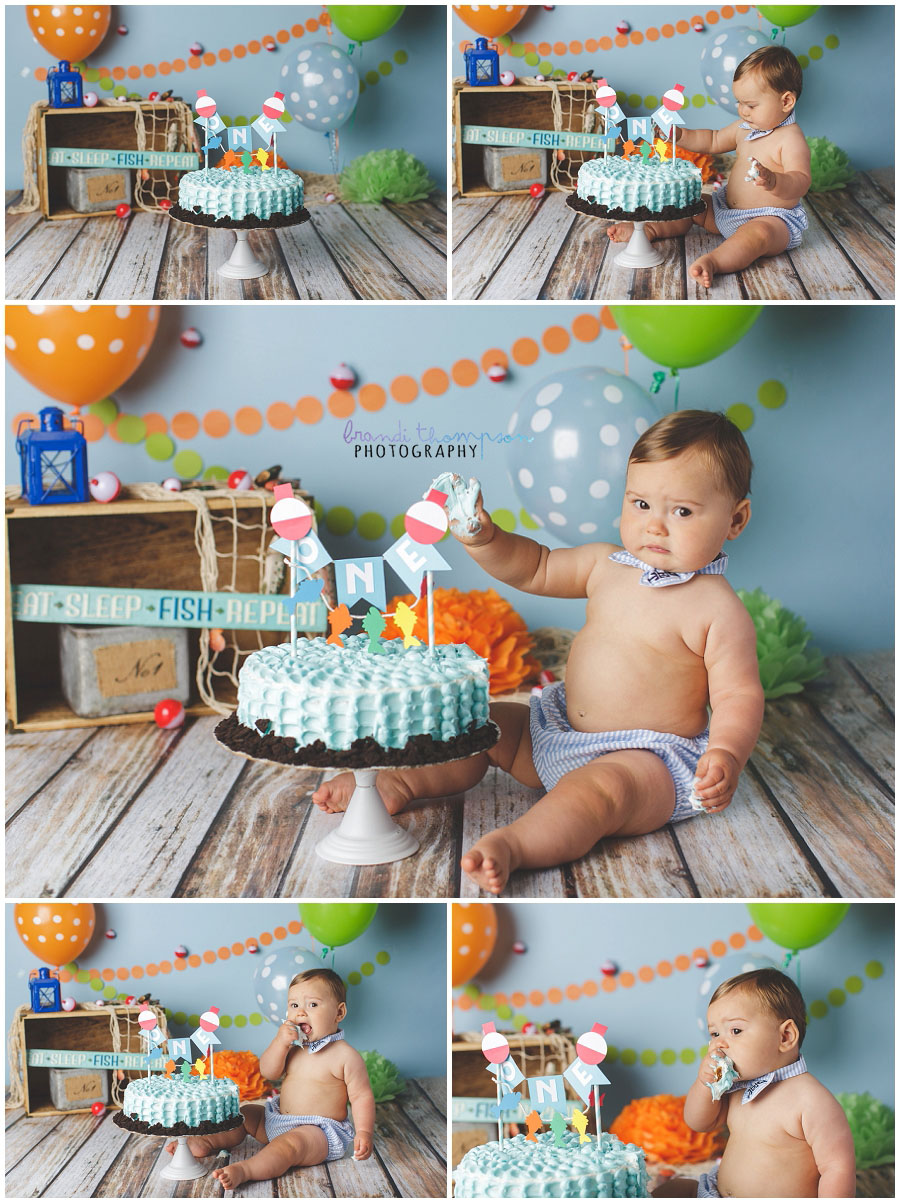 plano first birthday cake smash session in studio