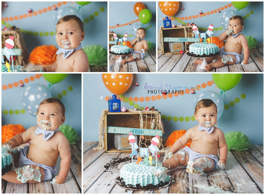 plano first birthday cake smash session in studio