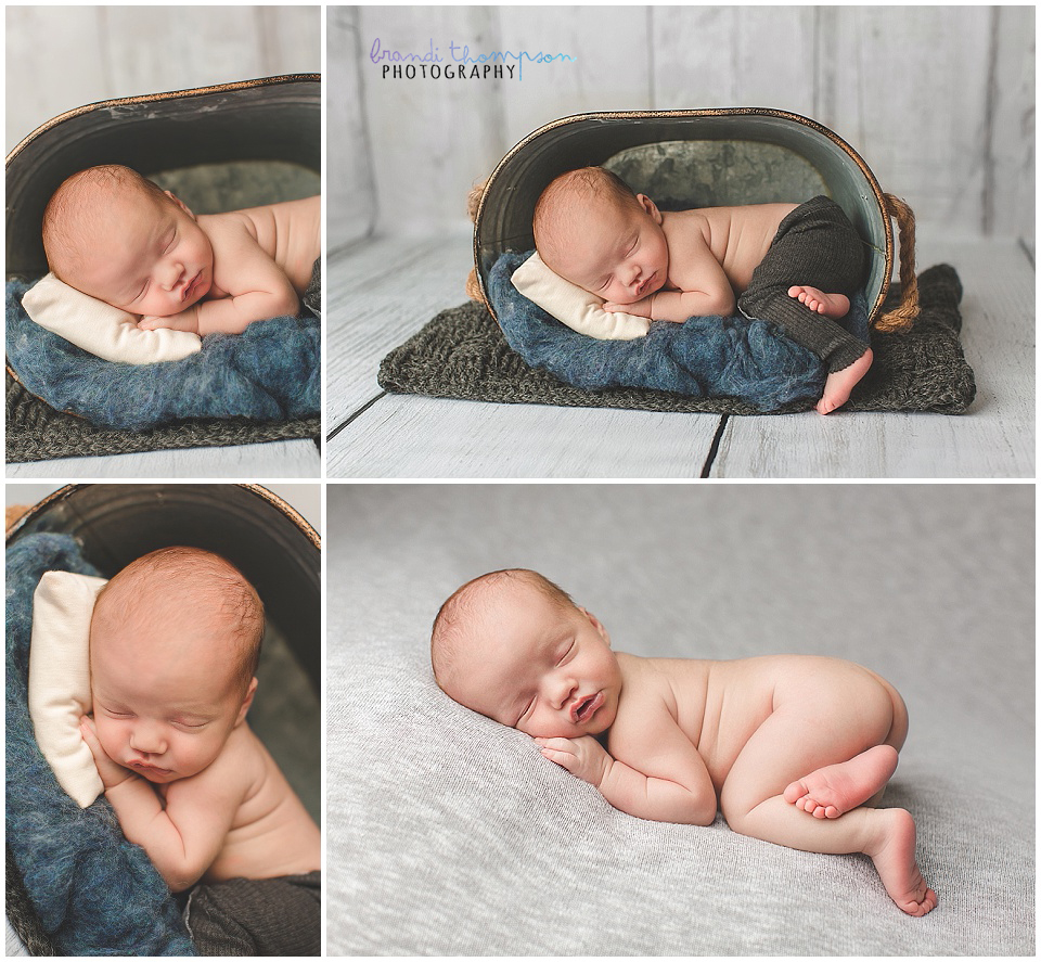 newborn baby boy in newborn photography in Plano photography studio