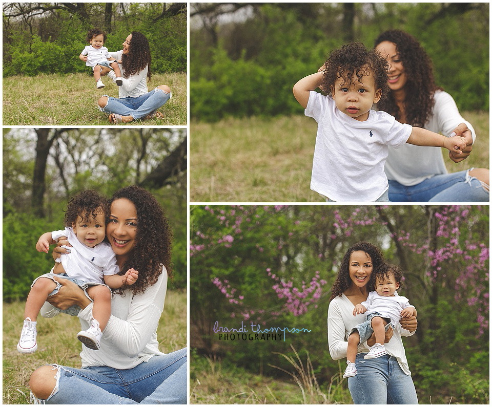 plano first birthday session, outdoor mom and son photos at arbor hills nature preserve