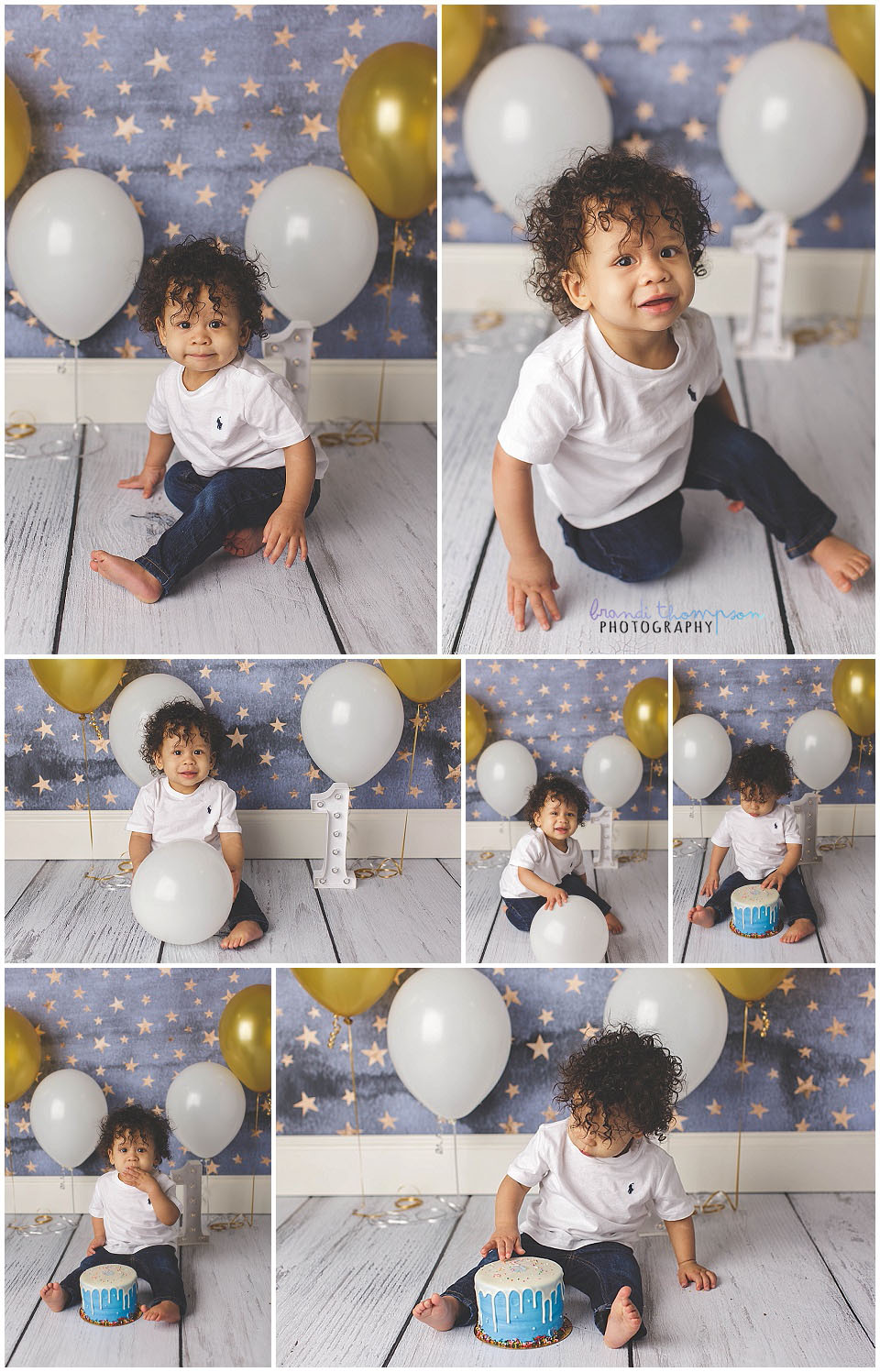 plano first birthday session, minimal star cake smash