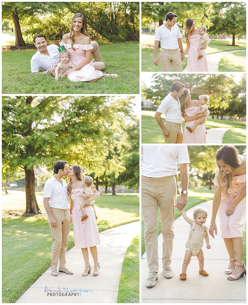 outdoor photos with mom, dad and one year old baby boy in plano, tx