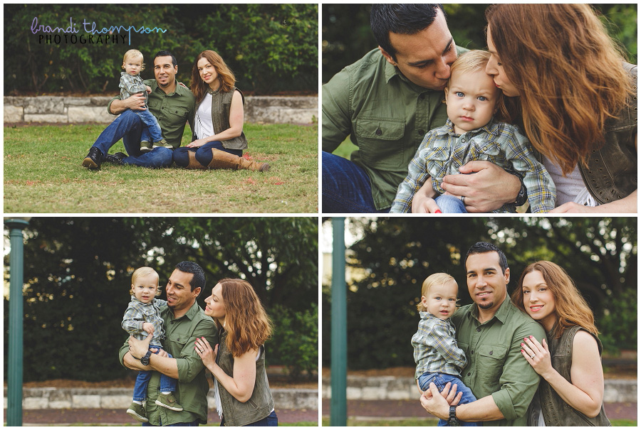 family session in downtown mckinney, tx with young child