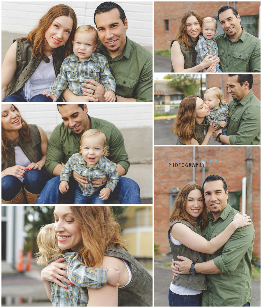 family session in downtown mckinney, tx with young child