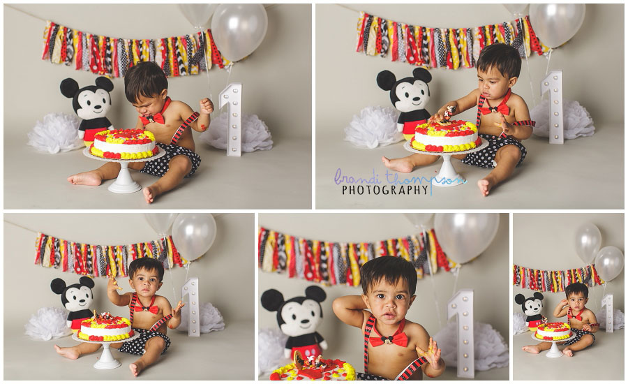 plano cake smash photography in studio