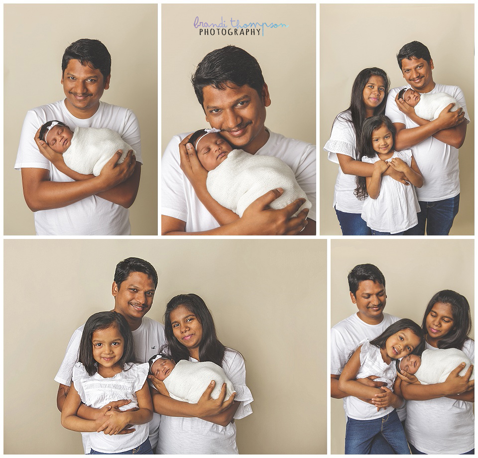 newborn session with baby girl and older sister in plano, tx studio. Family photos with newborn baby girl.