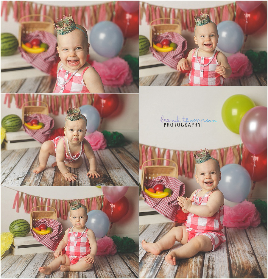 Picnic Themed First Birthday Studio Cake Smash in Plano, TX