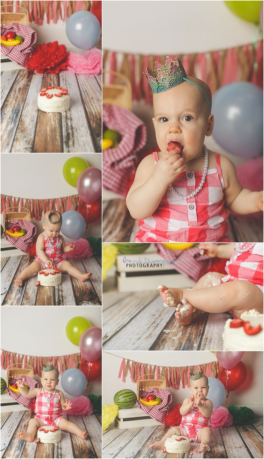 Picnic Themed First Birthday Studio Cake Smash in Plano, TX