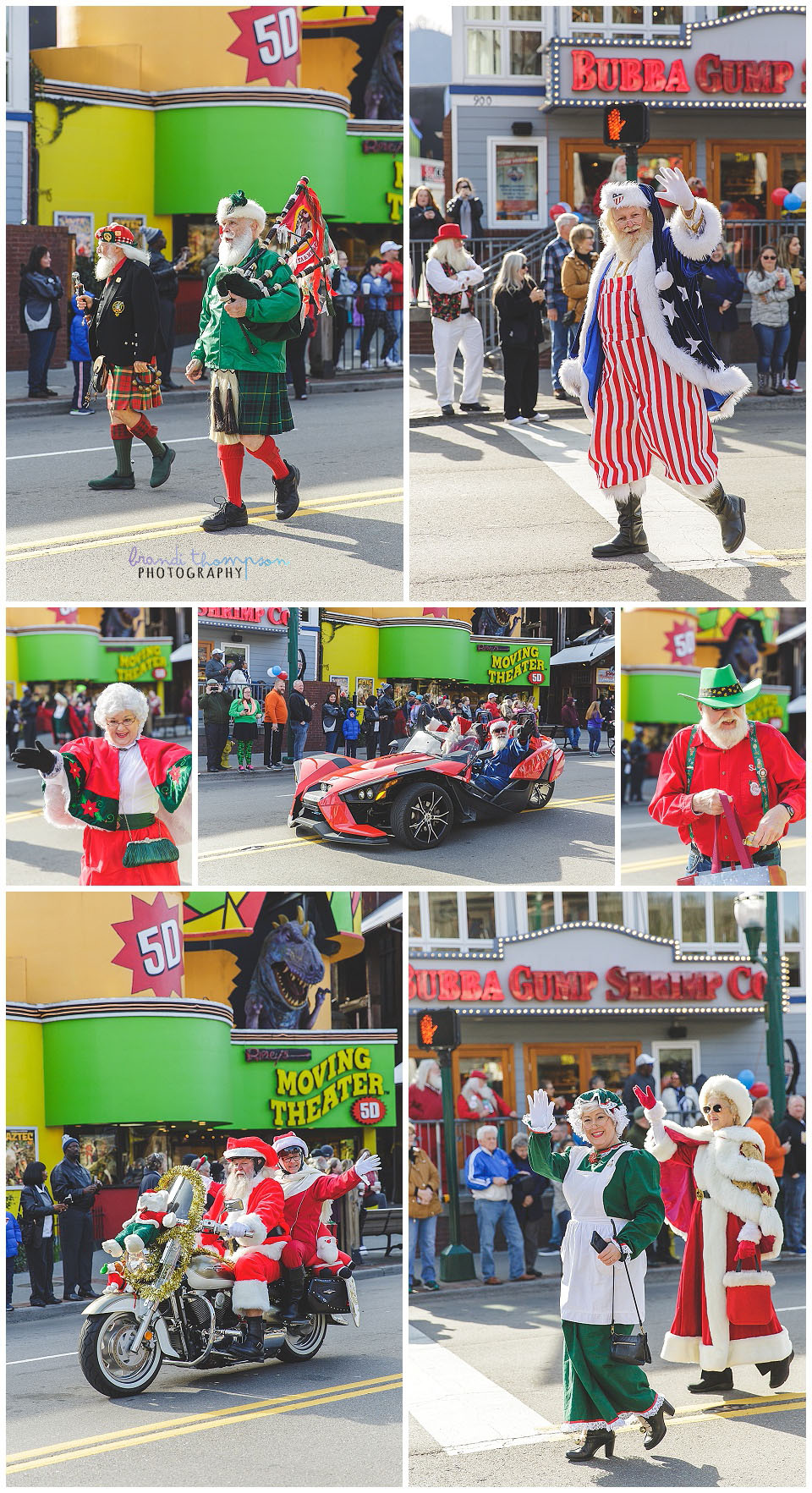 gatlinburg, tn travel photos, parade of santas
