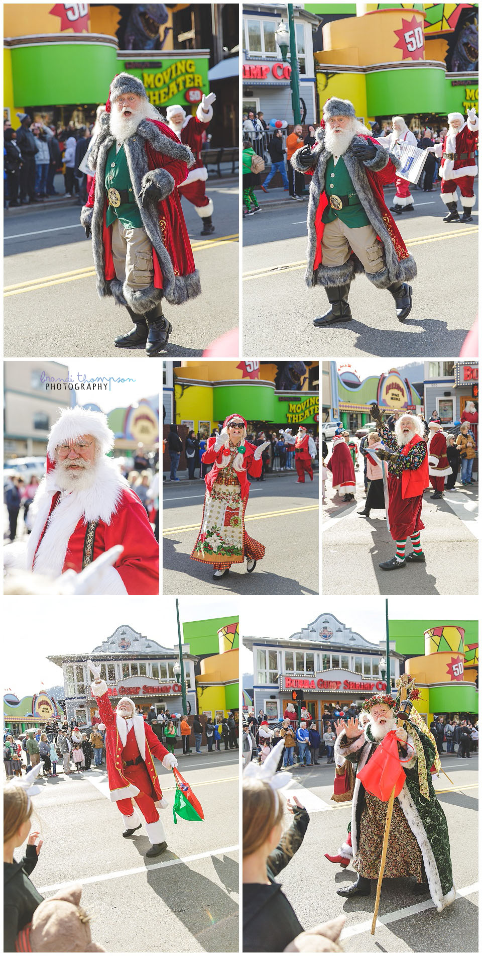 gatlinburg, tn travel photos, parade of santas