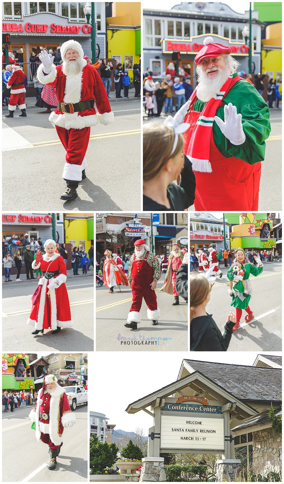 gatlinburg, tn travel photos, parade of santas