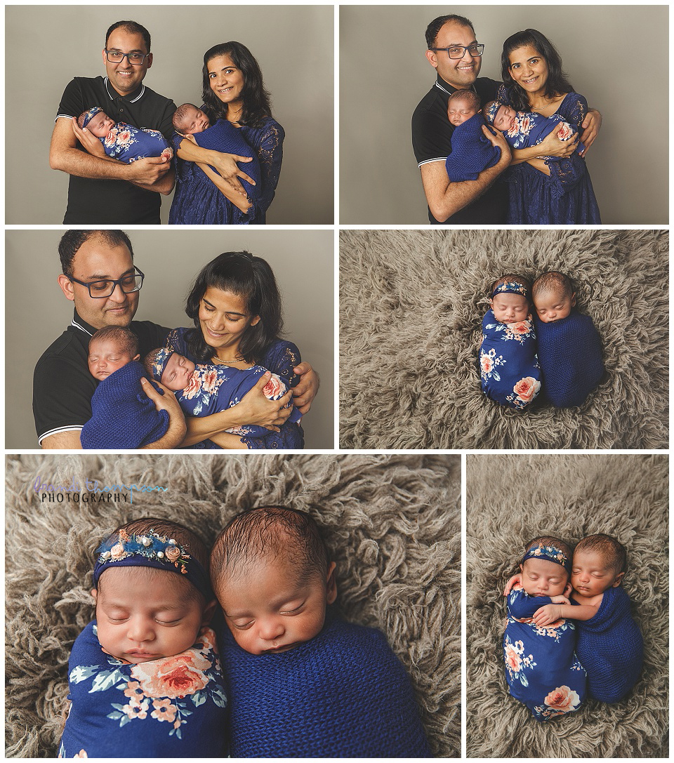 boy girl twin newborns photos in plano, tx studio