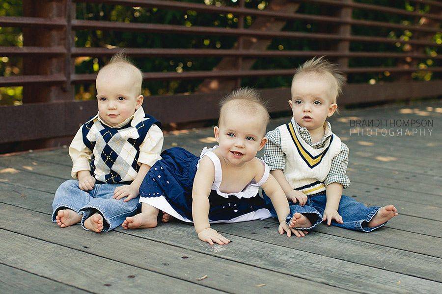 triplets one year photography