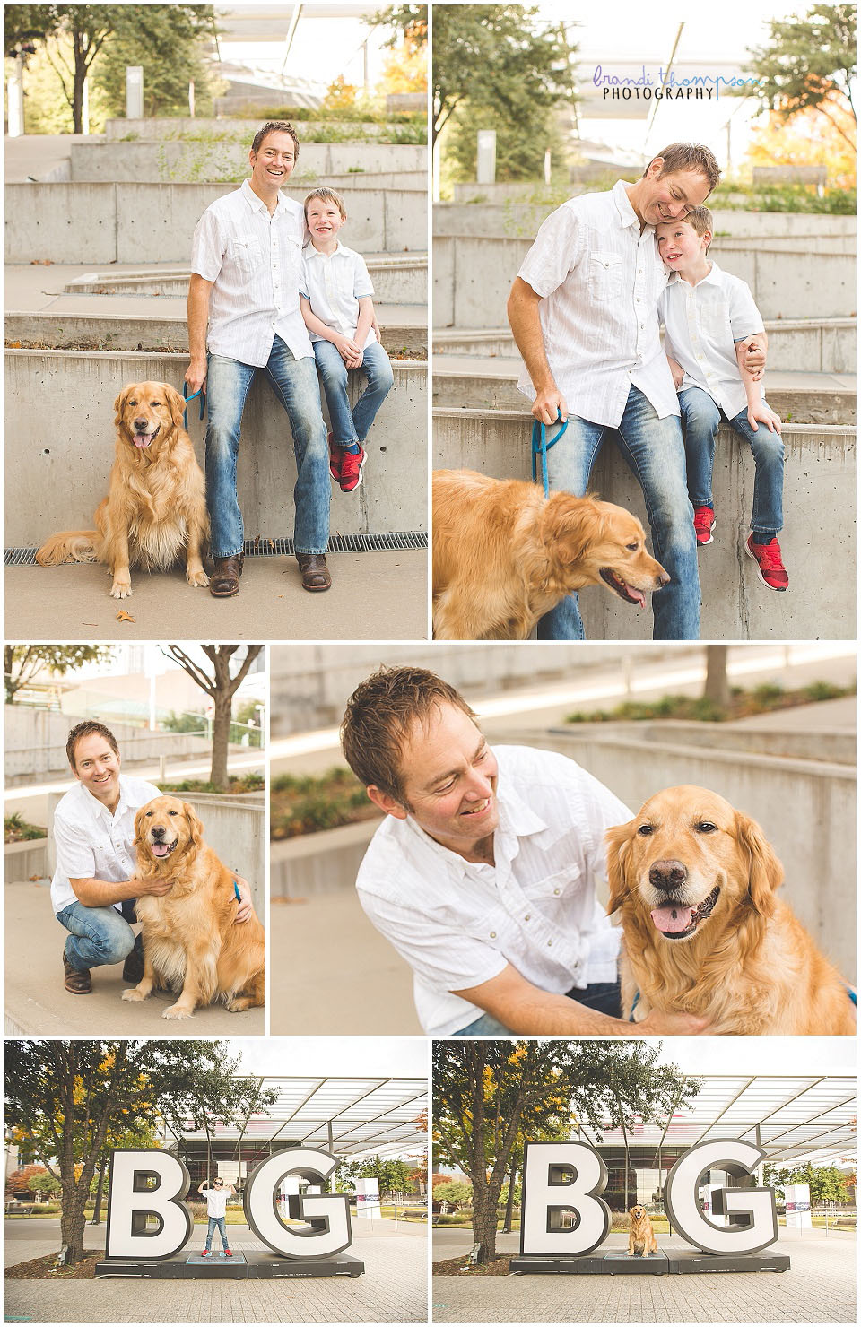 family photography with dog in downtown dallas arts district