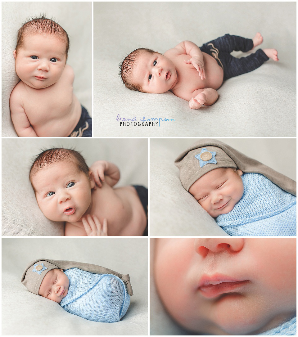 photography session with a newborn baby boy in a plano, tx photography studio